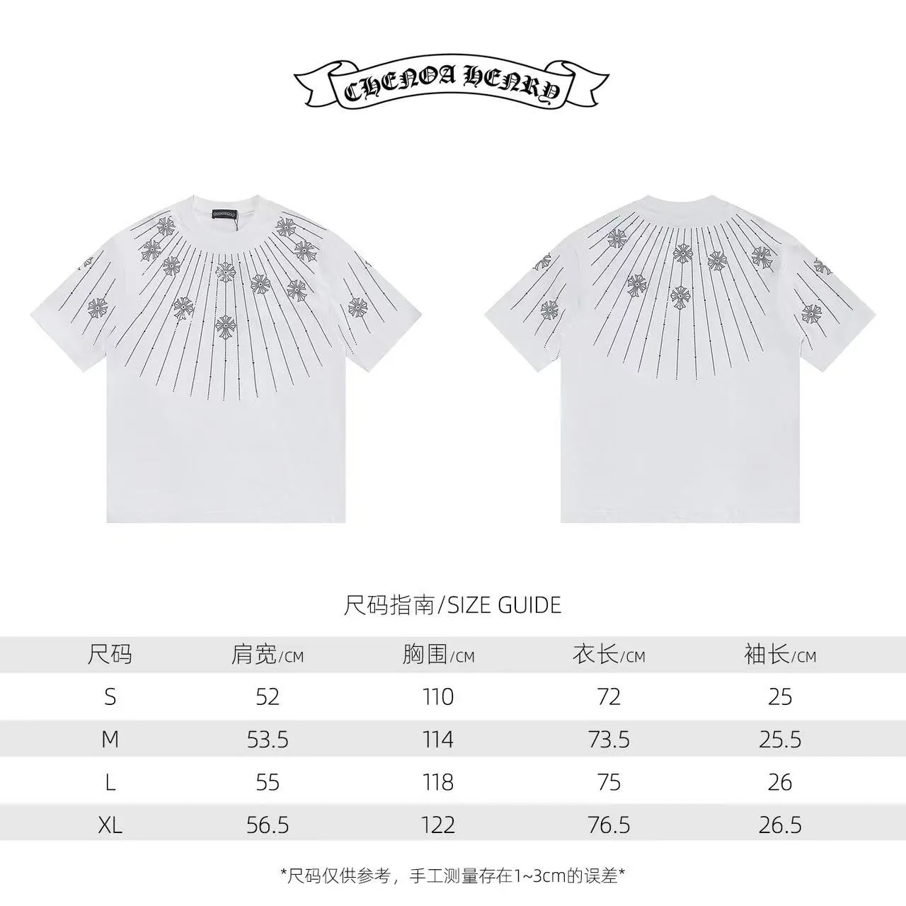 🅿️170 Style: 2025 new Croix heart hot diamond short-sleeved T-shirt Material: High version 300g double yarn combed cotton Size: S～XL Color: Black Style number: Z1002